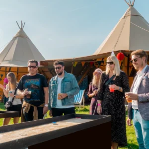 Der dystes i Shuffleboard i vores LoungeZone med sjove aktiviteter til tipifest