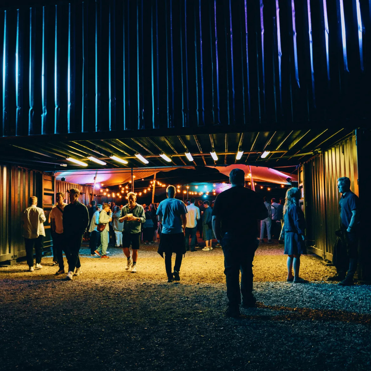 Guests arrive for a company party at Poolen on Refshaleøen