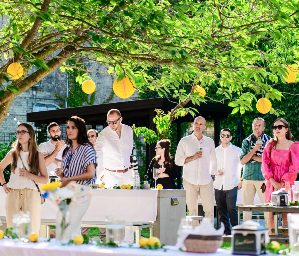 Summer party in green surroundings in central Nørrebro, Copenhagen