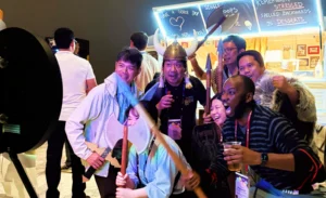 Selfie booth at large conference event in Bella Center with Viking theme