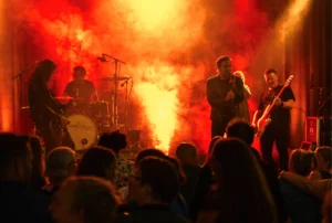 Live performance with Johnny Deluxe at large company party at Messe C in Fredericia