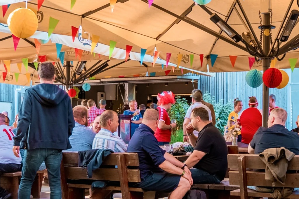 Sommerfest med festival tema til firmafest på Brøndby Stadion