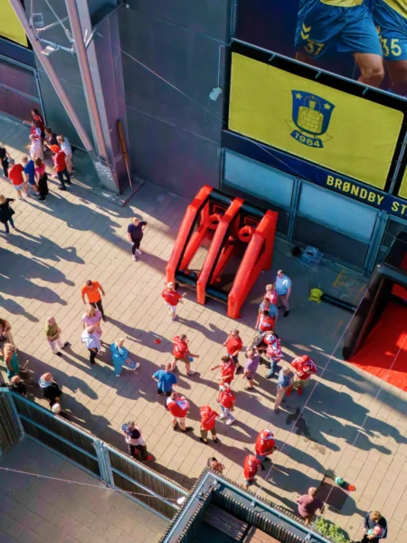 Corporate event with fun activities at Brøndby Stadium