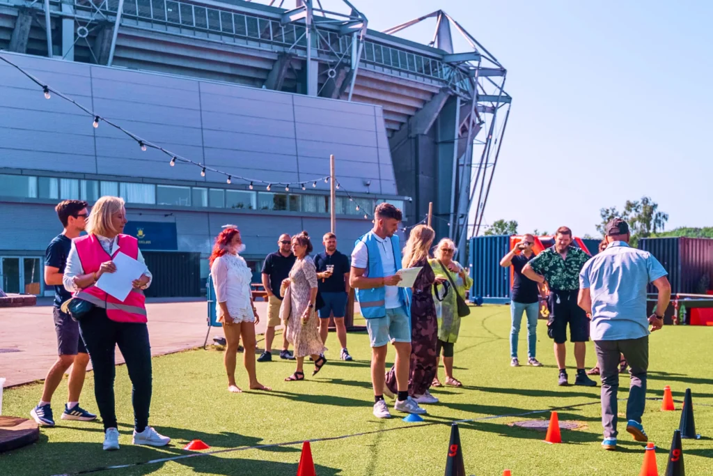 Teambuilding event på Brøndby Stadion med sjov 5-kamp