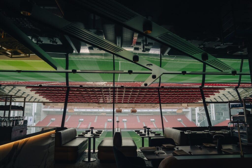 Udsigten over stadion fra Carlsberg Lounge i Parken